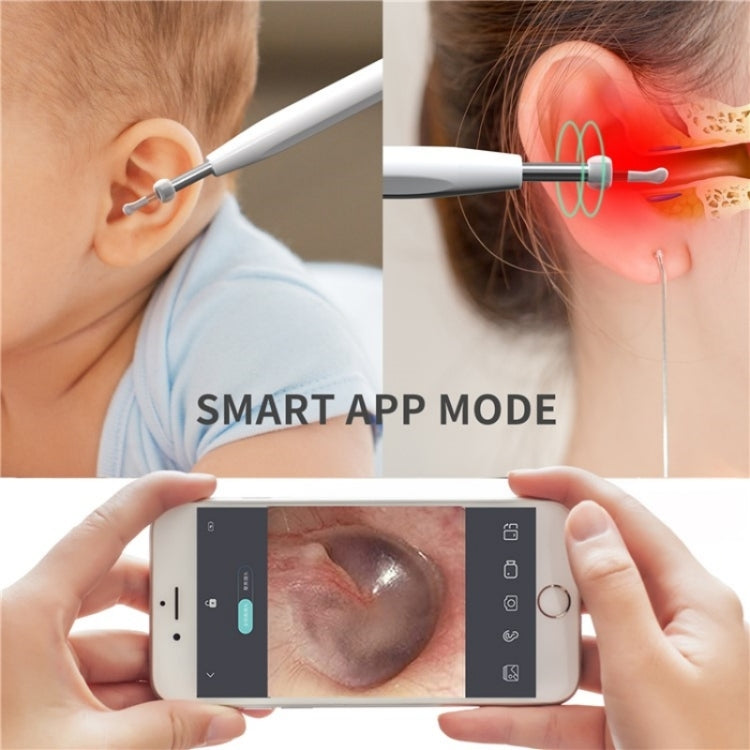 W2 WiFi Smart Visual Ear Pick Cleaning Kit Ear Wax Removal Tool with LED Light(Black) - Ear Care Tools by buy2fix | Online Shopping UK | buy2fix