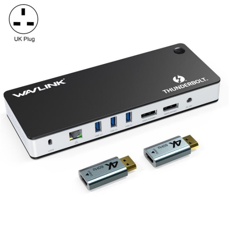 WAVLINK UTD21H 11 in 1 4K Dual DisplayPort Hub Converter Thunderbolt 3 Docking Station, Plug:UK Plug - USB HUB by WAVLINK | Online Shopping UK | buy2fix