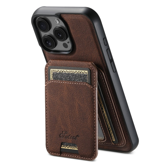 For iPhone 16 Pro Max Suteni H16 Litchi Texture Leather Detachable Wallet Back Phone Case(Brown) - iPhone 16 Pro Max Cases by Suteni | Online Shopping UK | buy2fix