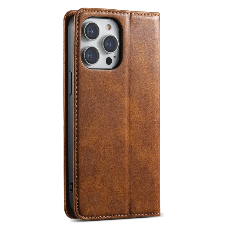 For iPhone 15 Pro Max Suteni J02 Oil Wax Wallet Leather Phone Case(Brown) - iPhone 15 Pro Max Cases by Suteni | Online Shopping UK | buy2fix