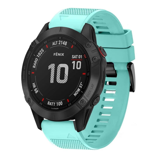 For Garmin Fenix 6 22mm Quick Release Silicone Watch Band(Mint Green) - Watch Bands by buy2fix | Online Shopping UK | buy2fix