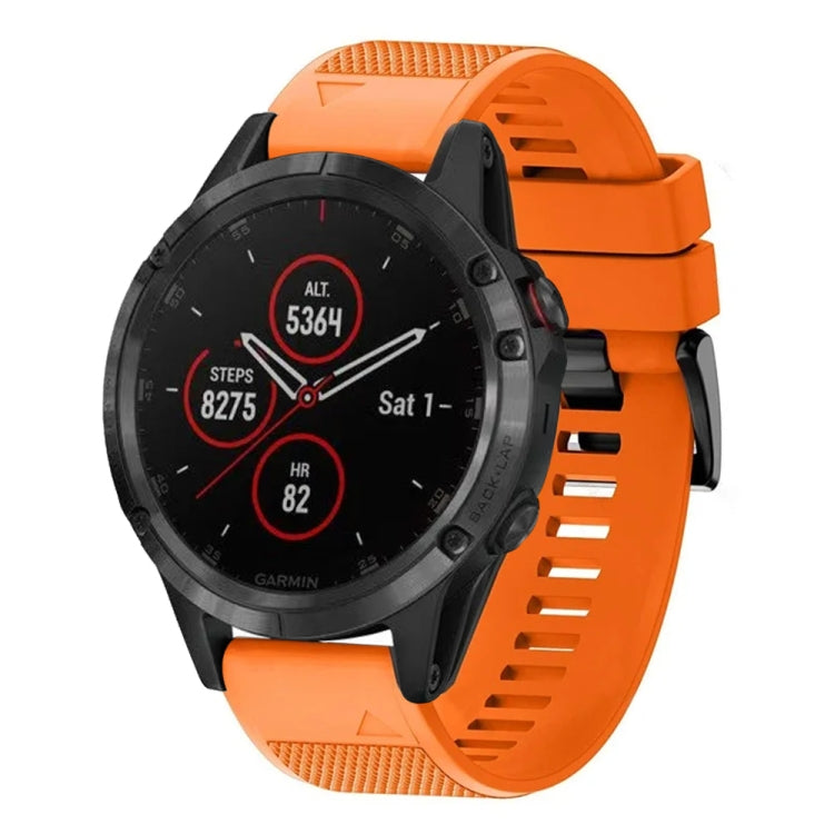 For Garmin Fenix 5 Plus 22mm Quick Release Silicone Watch Band(Orange) - Watch Bands by buy2fix | Online Shopping UK | buy2fix