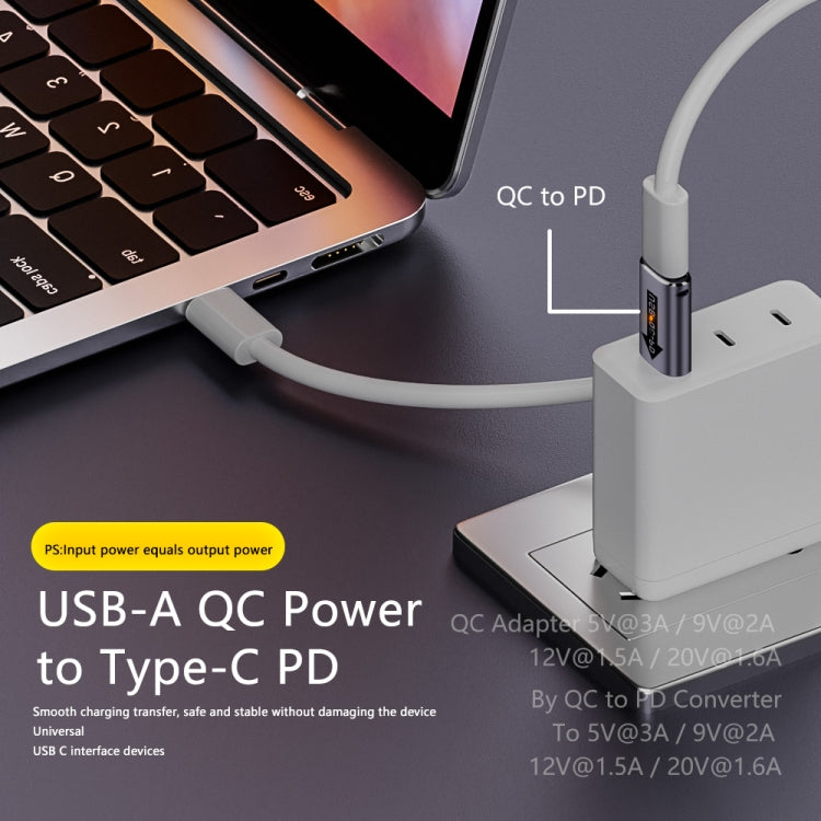USB-A  Male QC3.1 to Type-C Female PD 10Gbps Converter Adapter, Model:White without Indicator Light - Cable & Adapters by buy2fix | Online Shopping UK | buy2fix