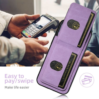 For iPhone 16 Pro Max Suteni H03 Litchi Leather Card Bag Stand Back Phone Case(Purple) - iPhone 16 Pro Max Cases by Suteni | Online Shopping UK | buy2fix