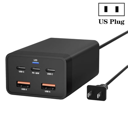 GAN 125W PD65W Dual Type-C + QC3.0 USB Multi Compatible Notebook Adapter US Plug - Cable & Adapter by buy2fix | Online Shopping UK | buy2fix