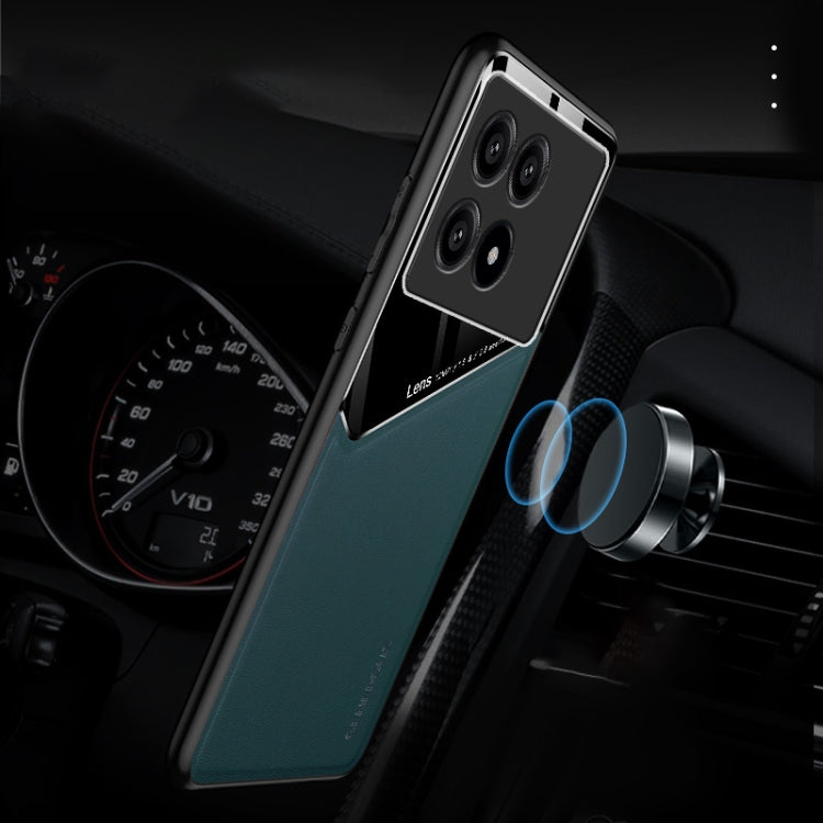 For Xiaomi Redmi K70 All-inclusive Leather Organic Glass Phone Case with Metal Iron Sheet(Black) - K70 Cases by buy2fix | Online Shopping UK | buy2fix