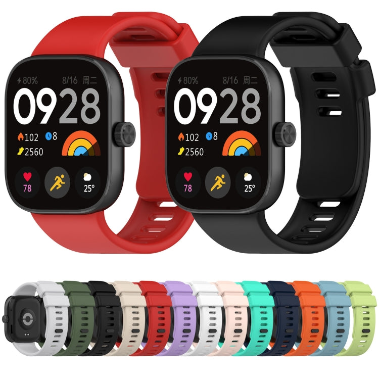 For Redmi Watch 4 Solid Color Silicone Sports Watch Band(White) - Watch Bands by buy2fix | Online Shopping UK | buy2fix