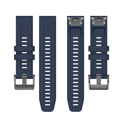 For Garmin Instinct 2 / Instinct Solid Color Black Buckle Silicone Quick Release Watch Band(Dark Blue) - Watch Bands by buy2fix | Online Shopping UK | buy2fix