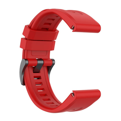 For Garmin MARQ Solid Color Black Buckle Silicone Quick Release Watch Band(Red) - Watch Bands by buy2fix | Online Shopping UK | buy2fix