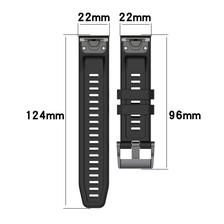 For Garmin MARQ Solid Color Black Buckle Silicone Quick Release Watch Band(Red) - Watch Bands by buy2fix | Online Shopping UK | buy2fix