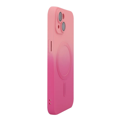 For iPhone 15 Plus ENKAY Hat-Prince MagSafe Rainbow Gradient Silicone Phone Case with Lens Film(Pink Rose) - iPhone 15 Plus Cases by ENKAY | Online Shopping UK | buy2fix
