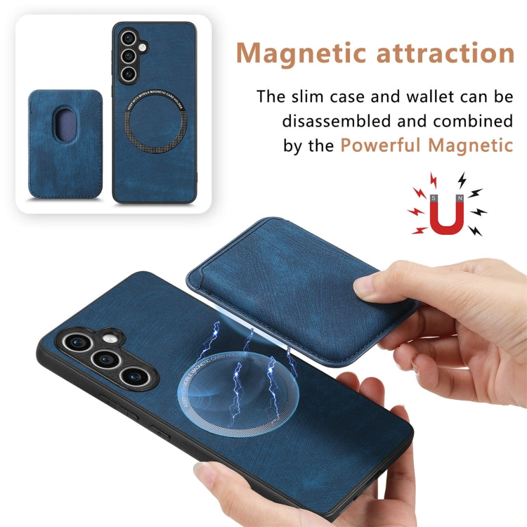 For Samsung Galaxy S23 FE 5G Retro Leather Card Bag Magnetic Phone Case(Blue) - Galaxy S23 FE 5G Cases by buy2fix | Online Shopping UK | buy2fix