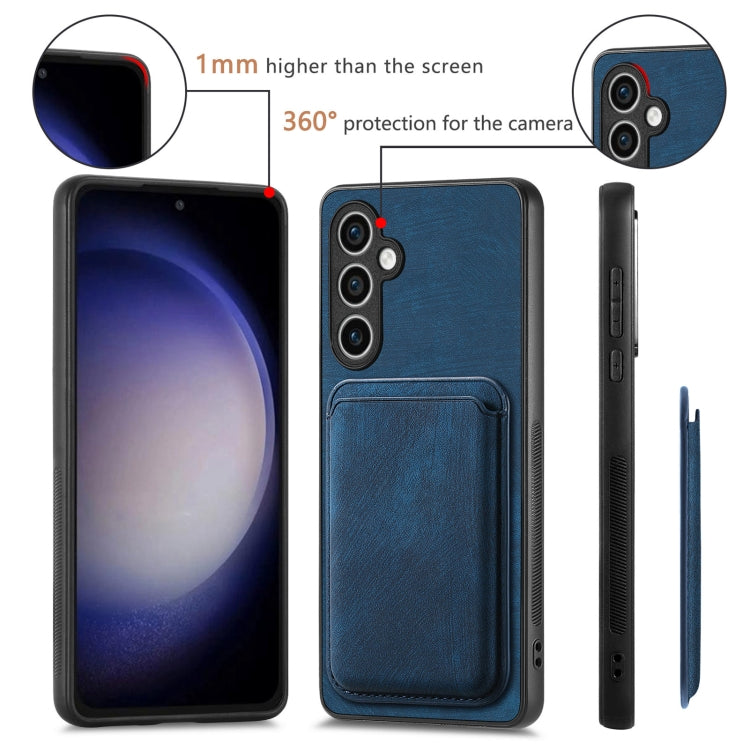 For Samsung Galaxy S23 FE 5G Retro Leather Card Bag Magnetic Phone Case(Blue) - Galaxy S23 FE 5G Cases by buy2fix | Online Shopping UK | buy2fix