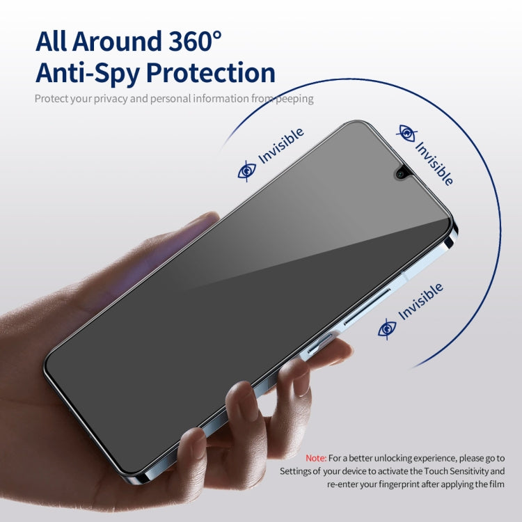 For Samsung Galaxy A15 4G / 5G 2pcs ENKAY Hat-Prince 360 Degree Anti-peeping Privacy Full Screen Tempered Glass Film - Galaxy Tempered Glass by ENKAY | Online Shopping UK | buy2fix