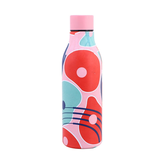 JUNSUNMAY Geometric Patterns Coating 304 Stainless Steel  550ml Water Vacuum Bottle(Pink) - Vacuum Thermoses & Cups by JUNSUNMAY | Online Shopping UK | buy2fix