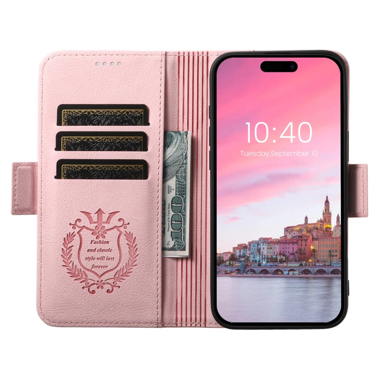 For iPhone 16 Pro Max SUTENI J07 Multifunctional Horizontal Flip Magsafe Leather Phone Case(Pink) - iPhone 16 Pro Max Cases by Suteni | Online Shopping UK | buy2fix