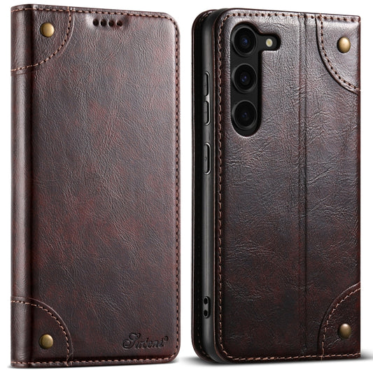 For Samsung Galaxy S24+ 5G Suteni Baroque Calf Texture Buckle Wallet Leather Phone Case(Brown) - Galaxy S24+ 5G Cases by Suteni | Online Shopping UK | buy2fix