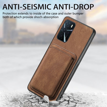 For OPPO K11X 5G Retro Leather Card Bag Magnetic Phone Case(Brown) - OPPO Cases by buy2fix | Online Shopping UK | buy2fix