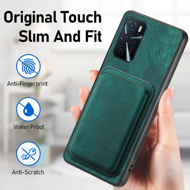 For OPPO Reno9 5G Retro Leather Card Bag Magnetic Phone Case(Green) - OPPO Cases by buy2fix | Online Shopping UK | buy2fix