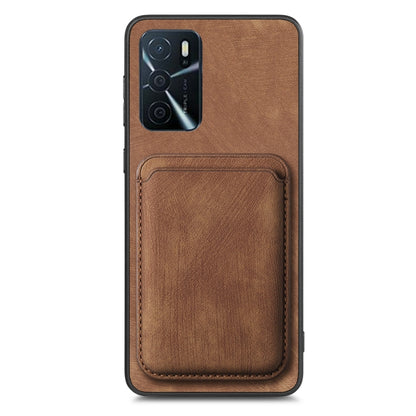 For OPPO A16K Retro Leather Card Bag Magnetic Phone Case(Brown) - OPPO Cases by buy2fix | Online Shopping UK | buy2fix