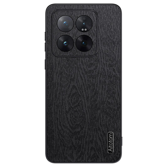 For Xiaomi 14 Pro Tree Bark Leather Shockproof Phone Case(Black) - 14 Pro Cases by buy2fix | Online Shopping UK | buy2fix