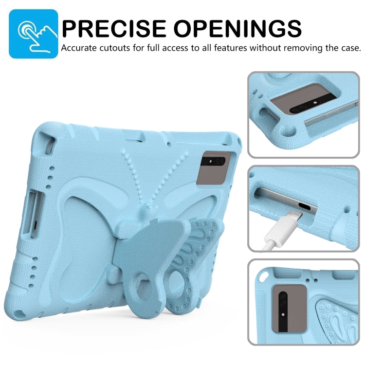 For Samsung Galaxy Tab S9 FE X510 Butterfly Bracket EVA Shockproof Tablet Case(Light Blue) - Galaxy Tab S9 FE by buy2fix | Online Shopping UK | buy2fix