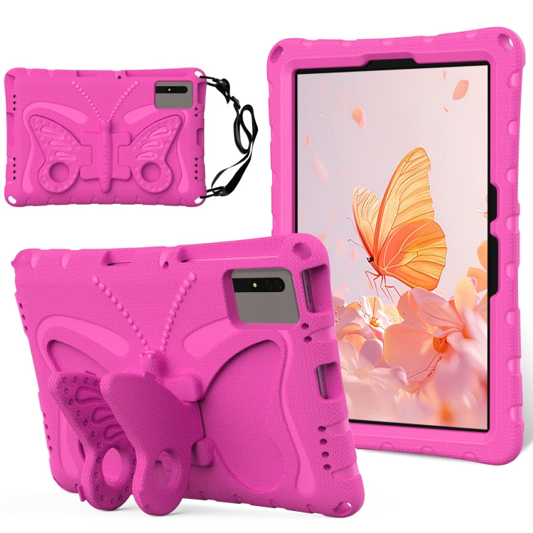 For Samsung Galaxy Tab S9 11 X710 Butterfly Bracket EVA Shockproof Tablet Case(Rose Red) - Other Galaxy Tab PC by buy2fix | Online Shopping UK | buy2fix