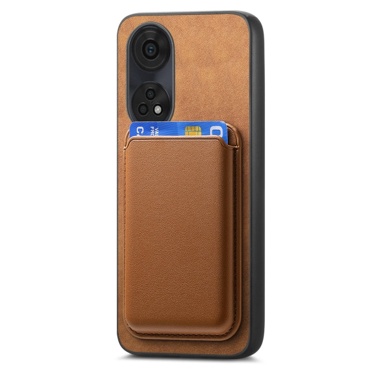 For OPPO Find X7 5G Retro Magsafe Card Bag PU Back Cover Phone Case(Brown) - Find X7 Cases by buy2fix | Online Shopping UK | buy2fix