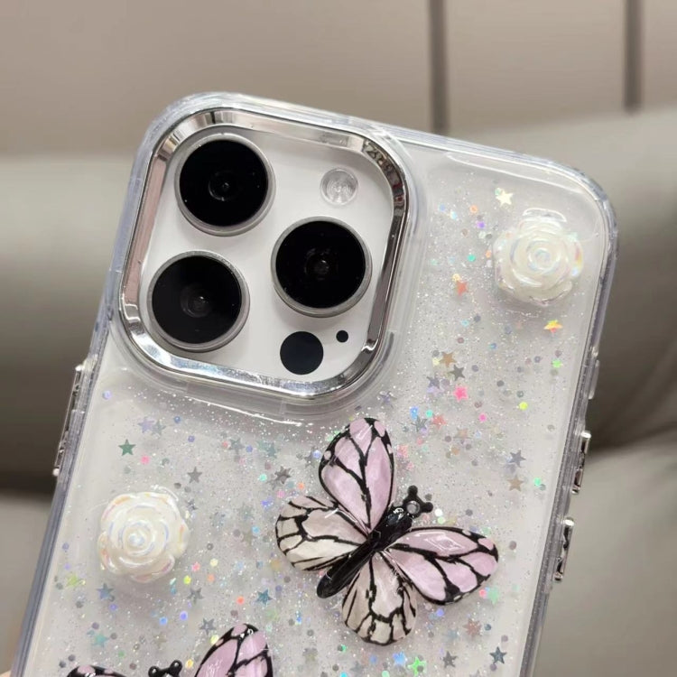 For iPhone 16 Plus Glitter 3D Butterfly TPU Phone Case(Gold) - iPhone 16 Plus Cases by buy2fix | Online Shopping UK | buy2fix