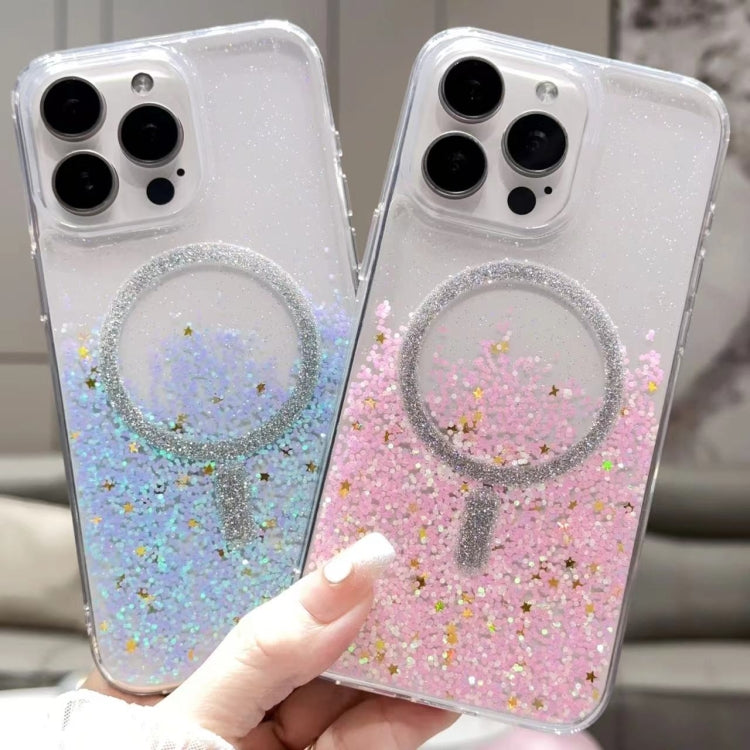 For iPhone 13 Gradient Glitter MagSafe PC Hybrid TPU Phone Case(Gradient Blue) - iPhone 13 Pro Cases by buy2fix | Online Shopping UK | buy2fix