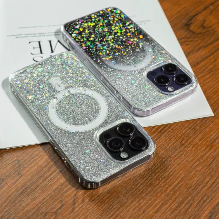 For iPhone 14 Pro Max Gradient Glitter Starry MagSafe Phone Case(Gradient Purple) - iPhone 14 Pro Max Cases by buy2fix | Online Shopping UK | buy2fix