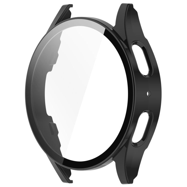 For Samsung Galaxy Watch 7 44mm PC+Tempered Film Integrated Waterproof Watch Protective Case(Black) - Watch Cases by buy2fix | Online Shopping UK | buy2fix