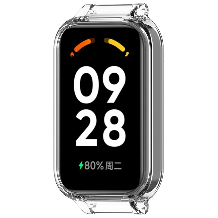 For Xiaomi Smart Band 8 Active Half Pack PC Watch Protective Case(Transparent White) - Watch Cases by buy2fix | Online Shopping UK | buy2fix