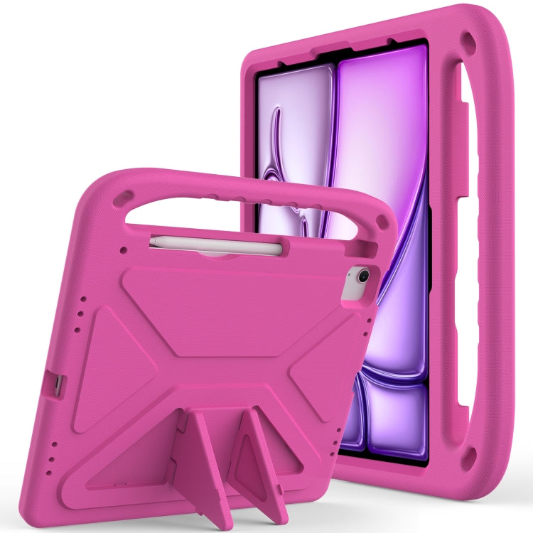 For iPad Air 13 2024 Handle EVA Shockproof Tablet Case with Holder(RoseRed) - iPad Air 13 2024 Cases by buy2fix | Online Shopping UK | buy2fix