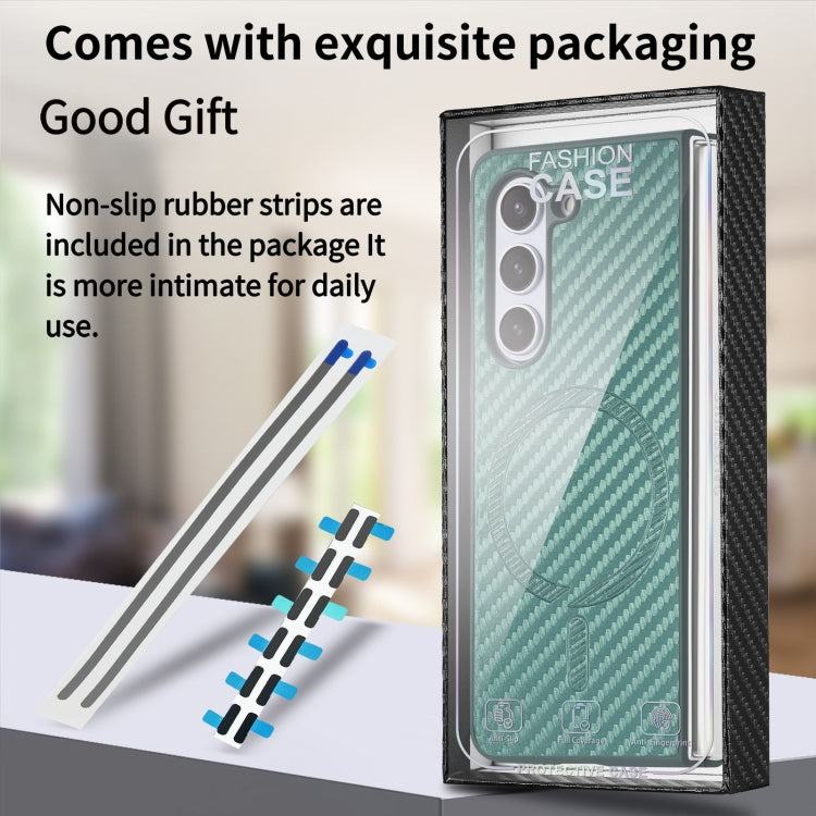 For Samsung Galaxy Z Fold6 Carbon Fiber Magsafe Phone Case(Green) - Galaxy Z Flip6 5G Cases by buy2fix | Online Shopping UK | buy2fix