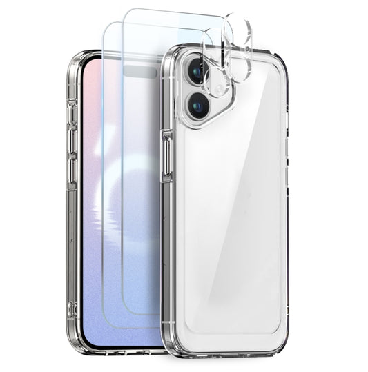 For iPhone 16 NORTHJO 5 in 1 Clear Phone Case with 2pcs Screen Film + 2pcs Camera Lens Film - iPhone 16 Cases by NORTHJO | Online Shopping UK | buy2fix