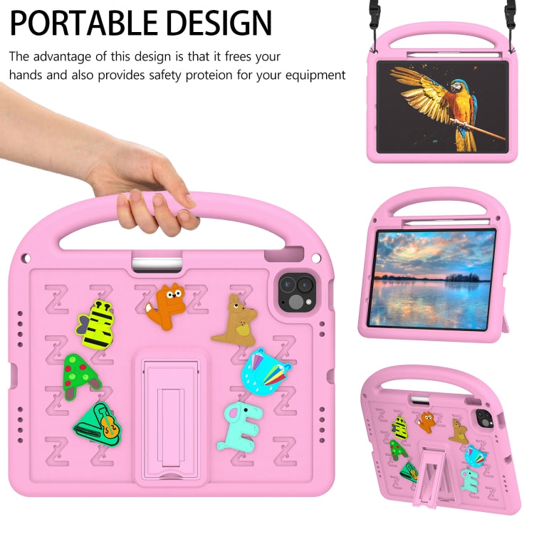 For iPad Air 11 2024 Cartoon Sparrow EVA Shockproof Tablet Case(Pink) - iPad Air 11 2024 Cases by buy2fix | Online Shopping UK | buy2fix