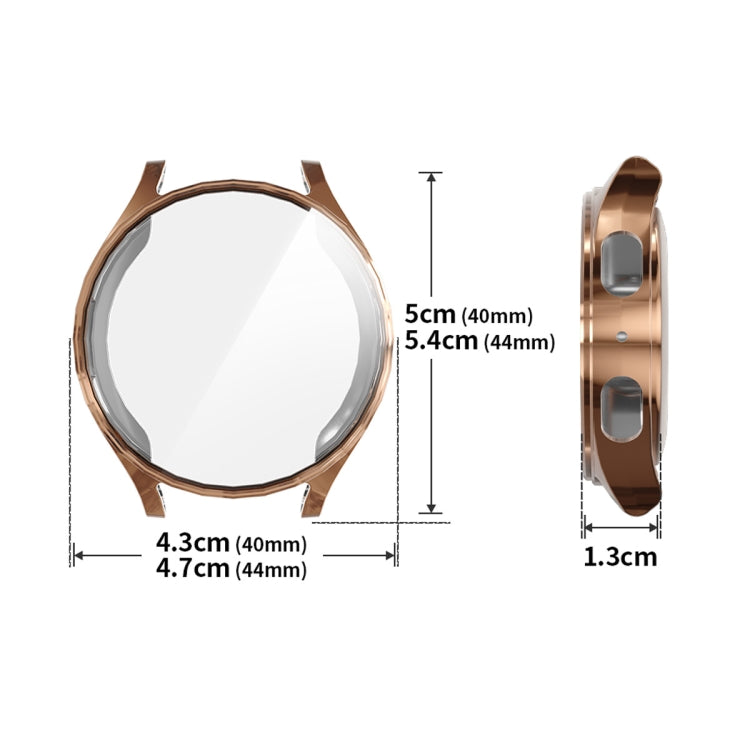 For Samsung Galaxy Watch7 44mm ENKAY Hat-Prince Full Coverage Electroplated Soft TPU Case with Screen Protection(Transparent) - Watch Cases by ENKAY | Online Shopping UK | buy2fix