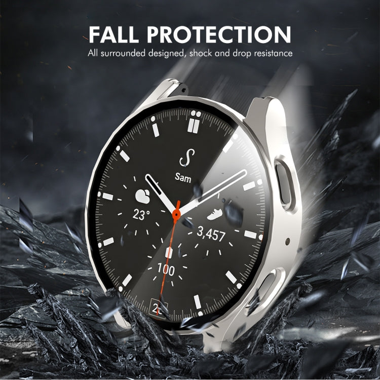 For Samsung Galaxy Watch7 44mm ENKAY Hat-Prince Full Coverage PC + Tempered Glass Film Integrated Watch Case(Black) - Watch Cases by ENKAY | Online Shopping UK | buy2fix