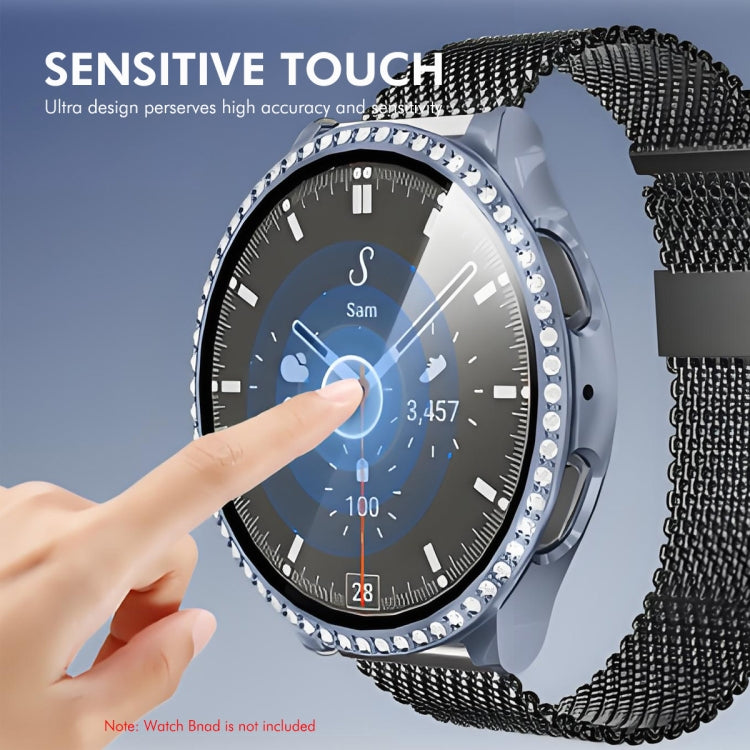 For Samsung Galaxy Watch7 44mm ENKAY Hat-Prince Blink Full Coverage PC + Tempered Glass Film Integrated Watch Case(Black) - Watch Cases by ENKAY | Online Shopping UK | buy2fix