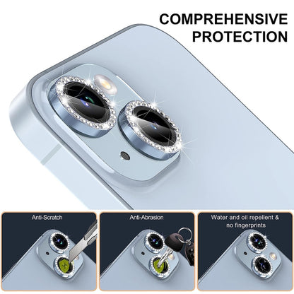 For iPhone 16 / 16 Plus ENKAY AR Anti-reflection Individual Diamond Ring Camera Lens Glass Full Film(Deep Purple) - iPhone 16 Plus Tempered Glass by ENKAY | Online Shopping UK | buy2fix