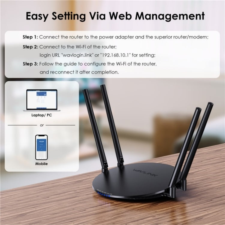 WAVLINK WN530HG3 AC1200 Dual Band AP Router 1000Mbps WAN / LAN Ethernet Port, Plug:UK Plug - Wireless Routers by WAVLINK | Online Shopping UK | buy2fix