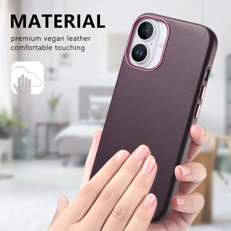 For iPhone 16 Electroplated Metal Button Shockproof Phone Case(Purple) - iPhone 16 Cases by buy2fix | Online Shopping UK | buy2fix