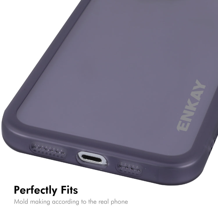 For iPhone 16 Pro ENKAY Hat-Prince Translucent Matte TPU Phone Case with Lens Film + 9H Big Arc Edge Film(Blue) - iPhone 16 Pro Cases by ENKAY | Online Shopping UK | buy2fix