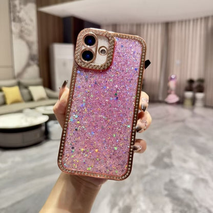 For iPhone 16 Diamond Glitter Sequins TPU Phone Case(Pink) - iPhone 16 Cases by buy2fix | Online Shopping UK | buy2fix