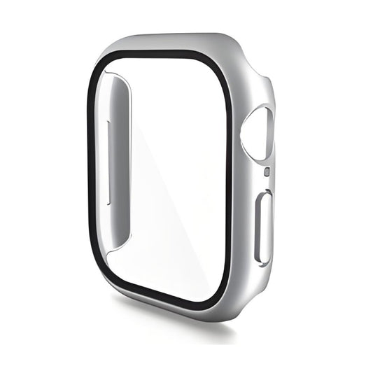 For Apple Watch Series 10 42mm ENKAY Hat-Prince PC Tempered Glass Film Integrated Watch Case(Silver) - Watch Cases by ENKAY | Online Shopping UK | buy2fix