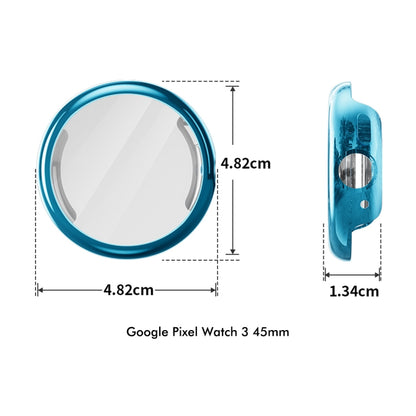 For Google Pixel Watch 3 45mm ENKAY Hat-Prince Full Coverage Electroplated Soft TPU Case with Screen Protection(Transparent) - Watch Cases by ENKAY | Online Shopping UK | buy2fix