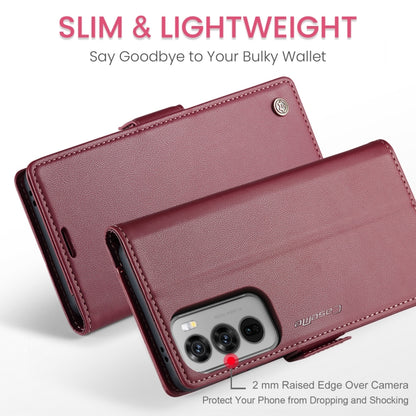 For OPPO Reno12 5G Global CaseMe 023 Butterfly Buckle Litchi Texture RFID Anti-theft Leather Phone Case(Red) - Reno12 Cases by CaseMe | Online Shopping UK | buy2fix