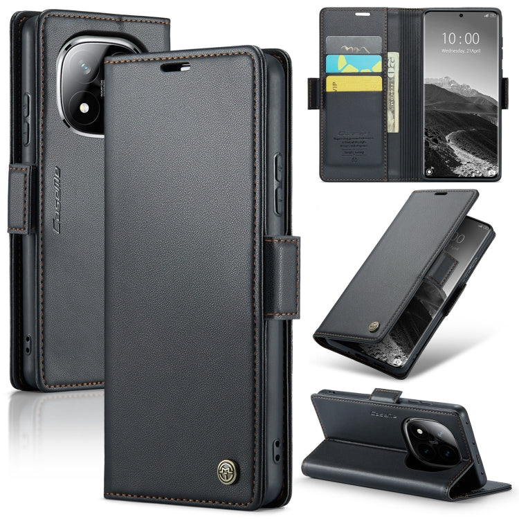 For Redmi Note 14 Pro 5G CaseMe 023 Butterfly Buckle Litchi Texture RFID Anti-theft Leather Phone Case(Black) - Note 14 Pro Cases by CaseMe | Online Shopping UK | buy2fix