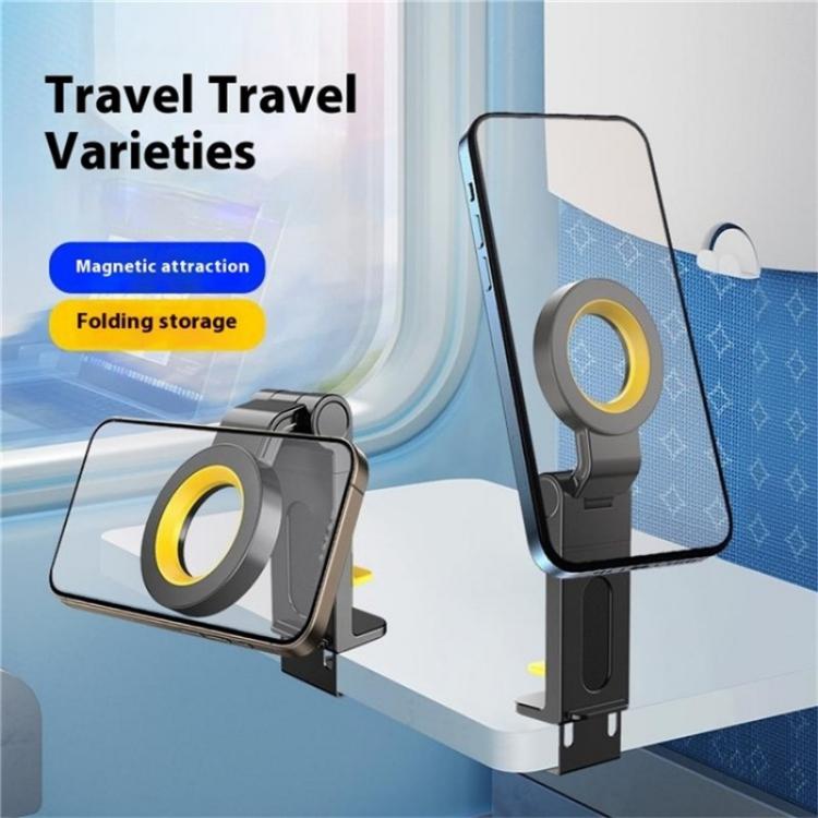 CH21 Portable Folding Travel Phone Holder Airplane Train Desktop Magnetic Phone Holder - Universal Car Holders by buy2fix | Online Shopping UK | buy2fix